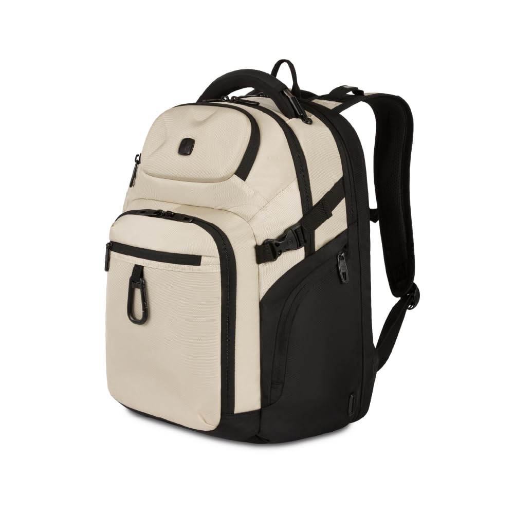 SwissGear Endure ScanSmart Laptop Backpack - TSA Approved Tech Backpack - Fits Most 17" Laptop - Multiple Organizer Pockets - Vintage Khaki